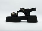 Fru.it 7930 Texano Nero – Sandales plateforme Femme