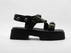Fru.it 7930 Texano Nero – Sandales plateforme Femme