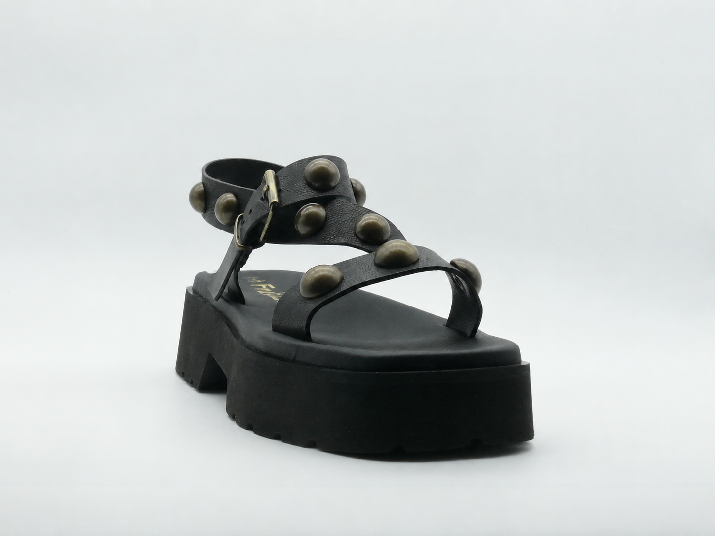 Fru.it 7930 Texano Nero – Sandales plateforme Femme