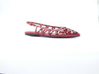 ASH Bazaar Aura Rouge – Sandales plates slingback en cuir à clous Femme