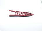 ASH Bazaar Aura Rouge – Sandales plates slingback en cuir à clous Femme