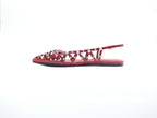 ASH Bazaar Aura Rouge – Sandales plates slingback en cuir à clous Femme