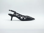 ASH Bizarre Escarpins Slingback Cuir Noir Clouté