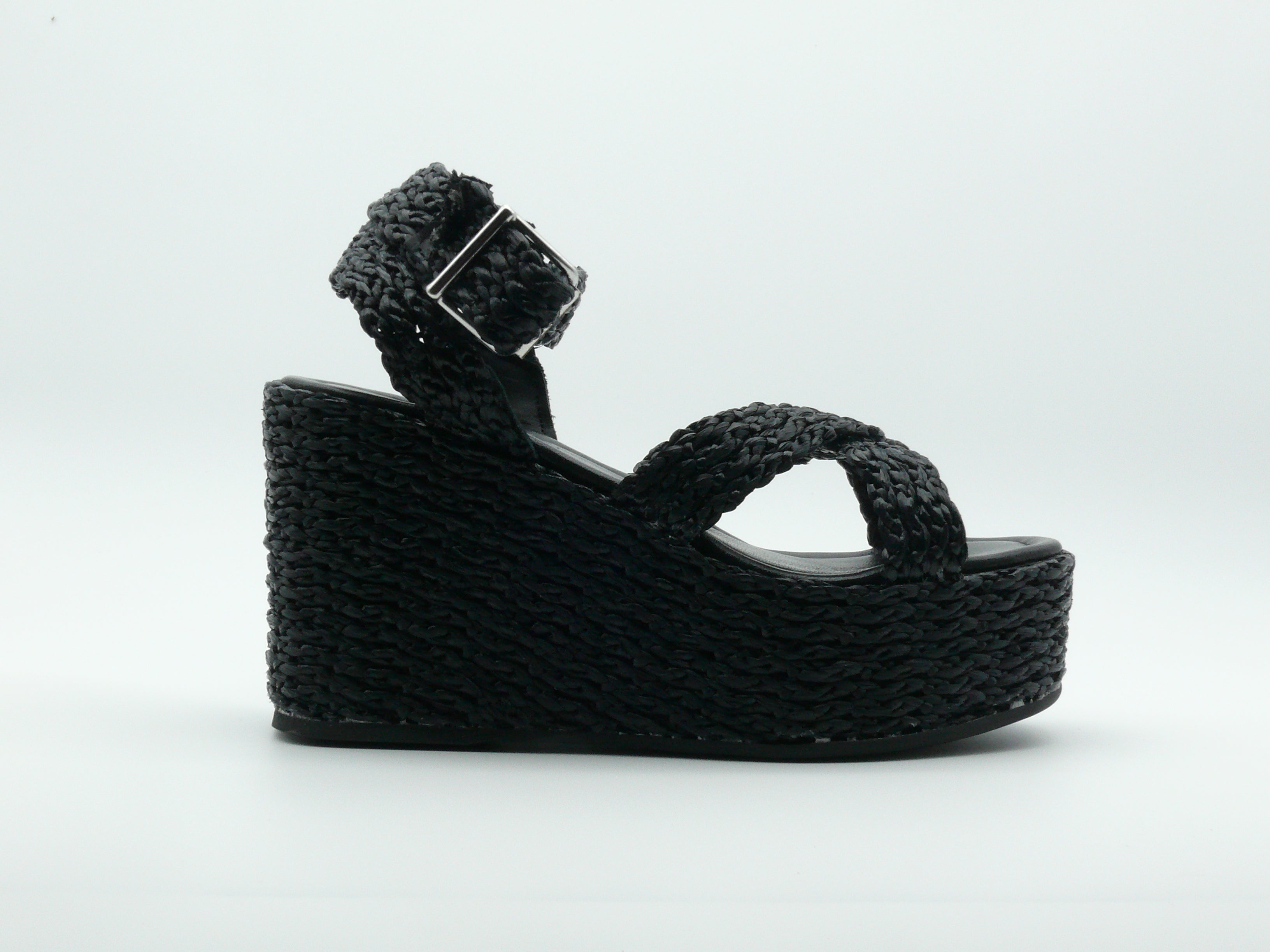 Semerdjian 2780 Rafia Nero – Sandales compensées Femme
