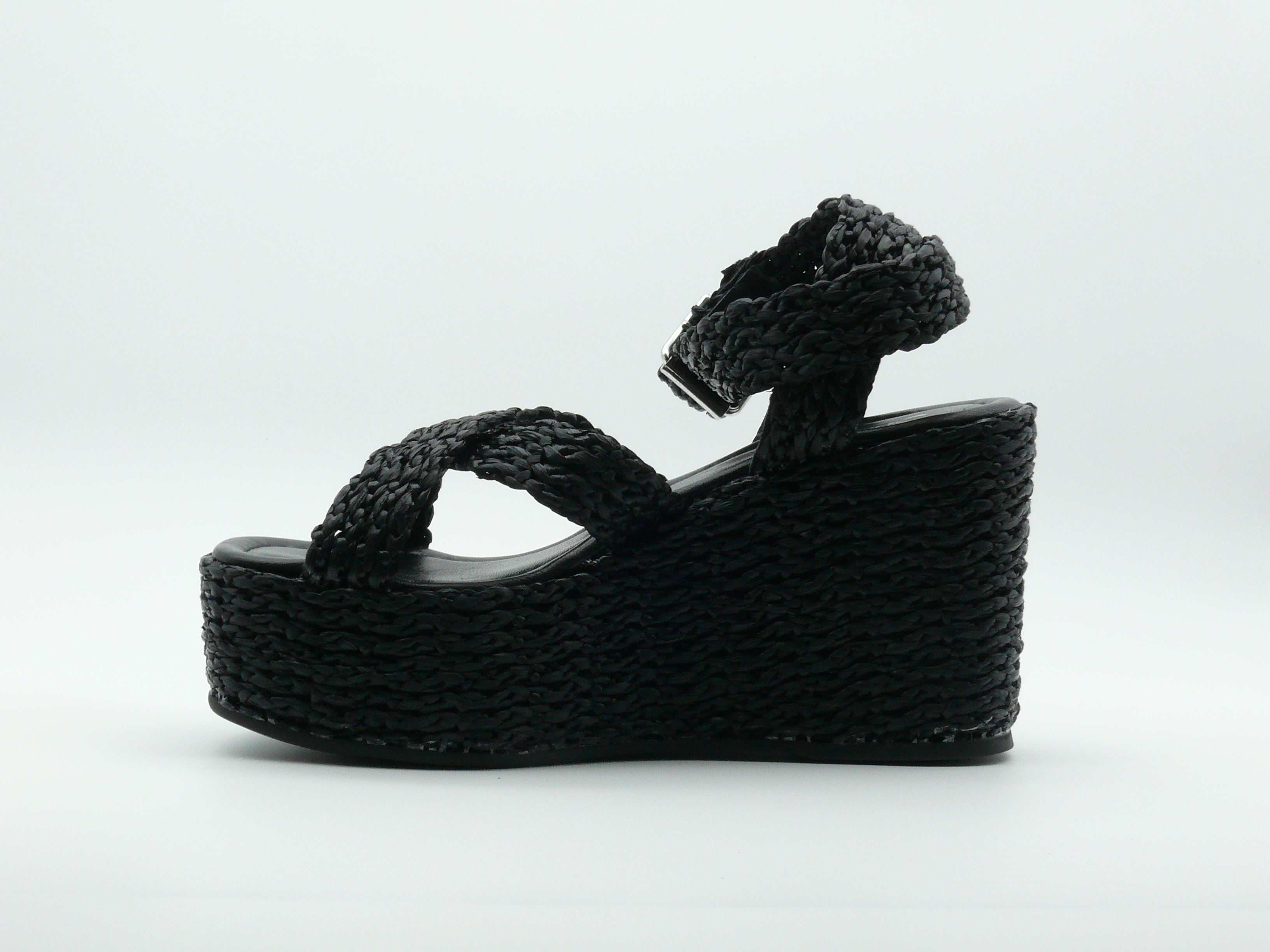 Semerdjian 2780 Rafia Nero – Sandales compensées Femme