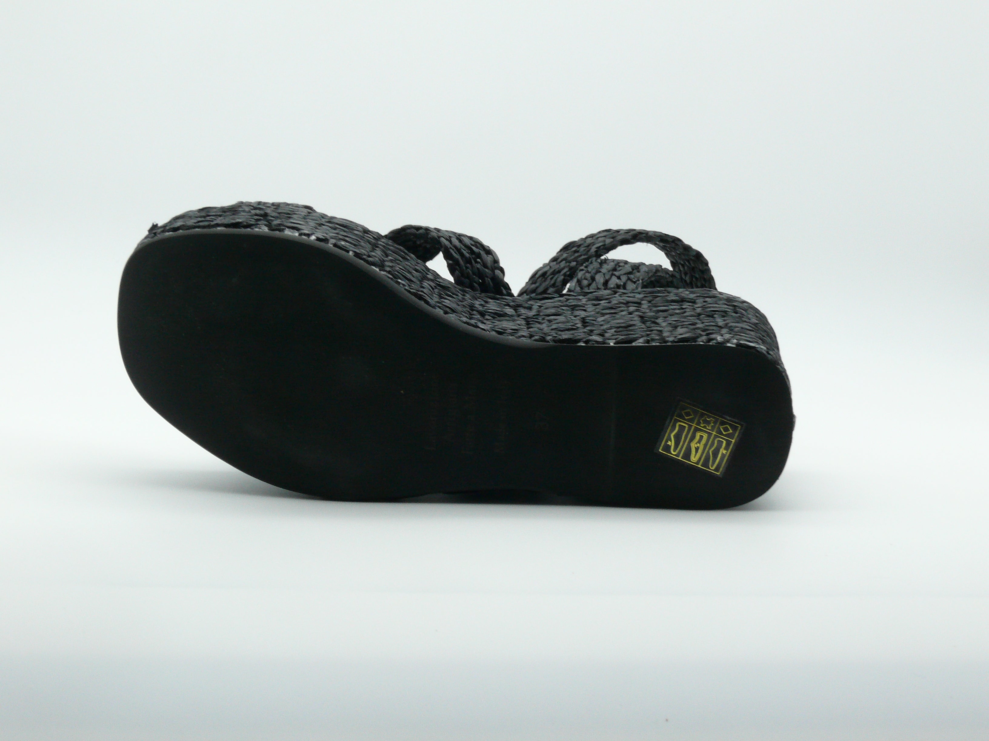 Semerdjian 2780 Rafia Nero – Sandales compensées Femme