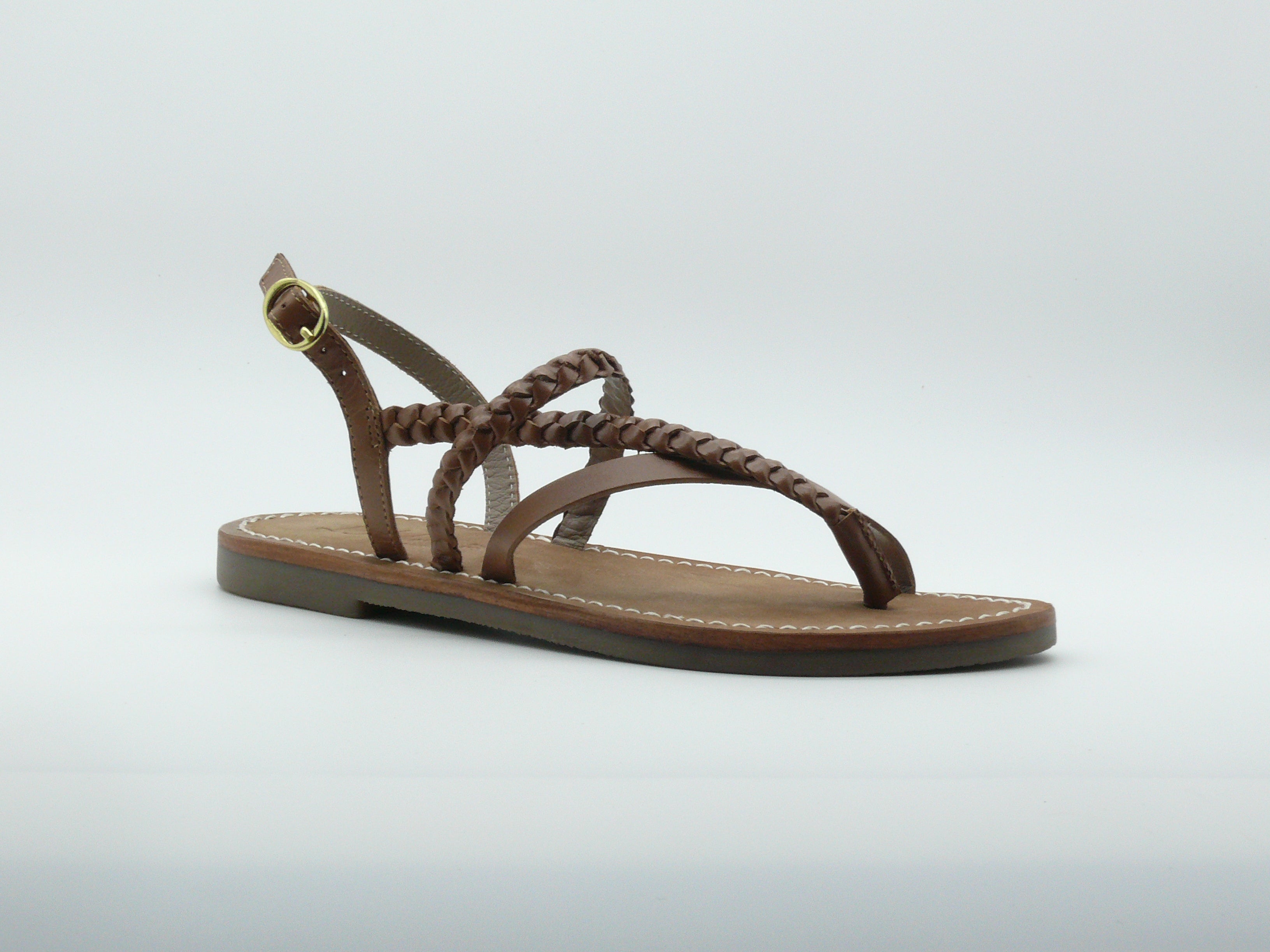 L'Atelier Tropézien SH_304 TAN - Sandales plates Femme