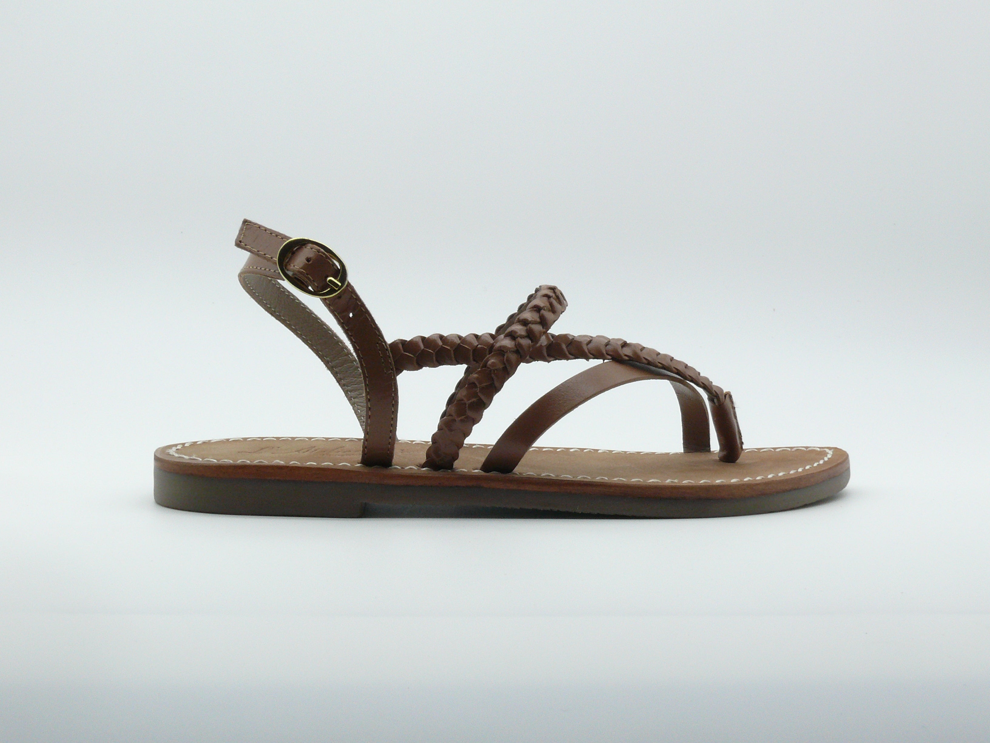 L'Atelier Tropézien SH_304 TAN - Sandales plates Femme