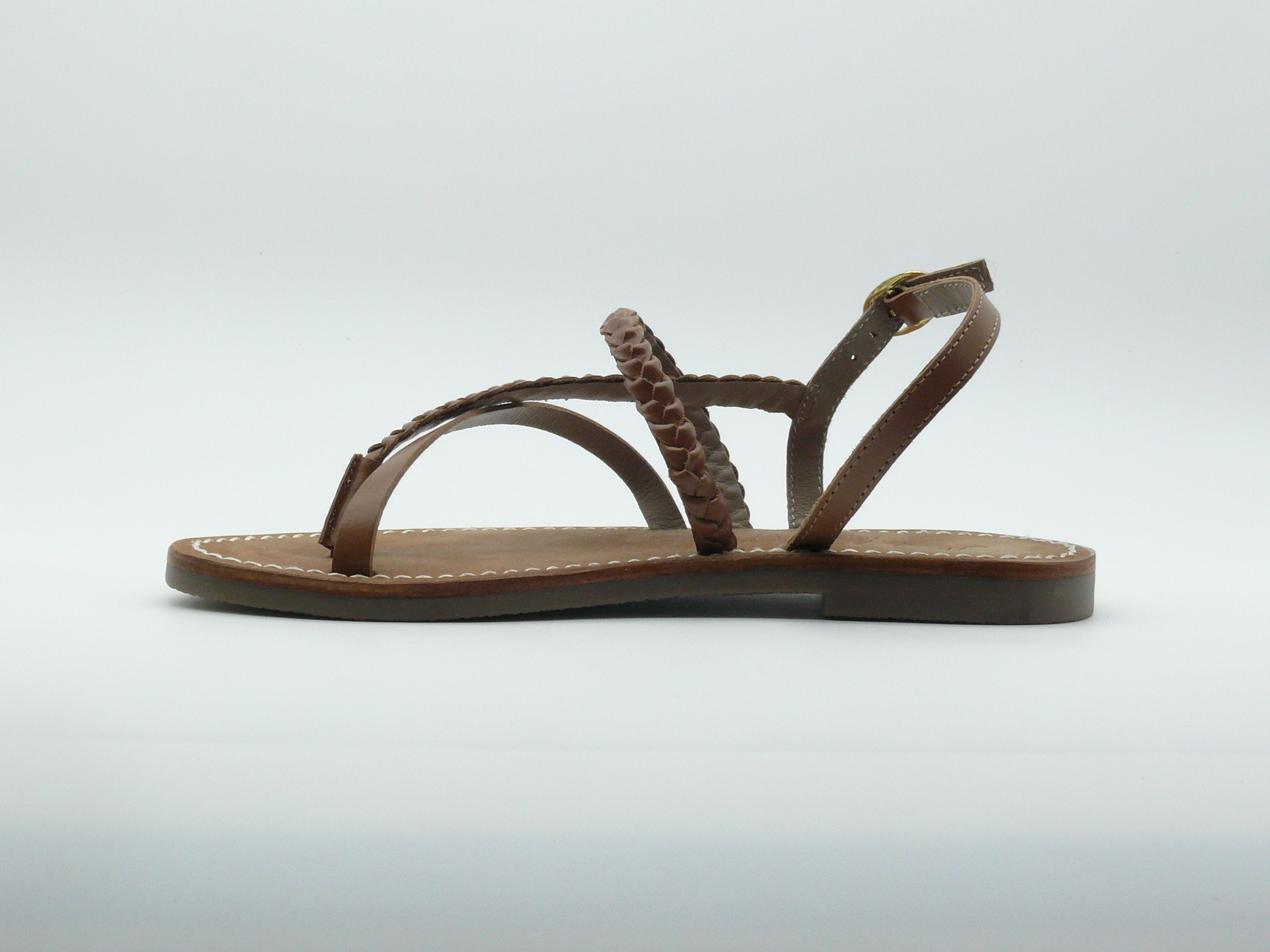 L'Atelier Tropézien SH_304 TAN - Sandales plates Femme
