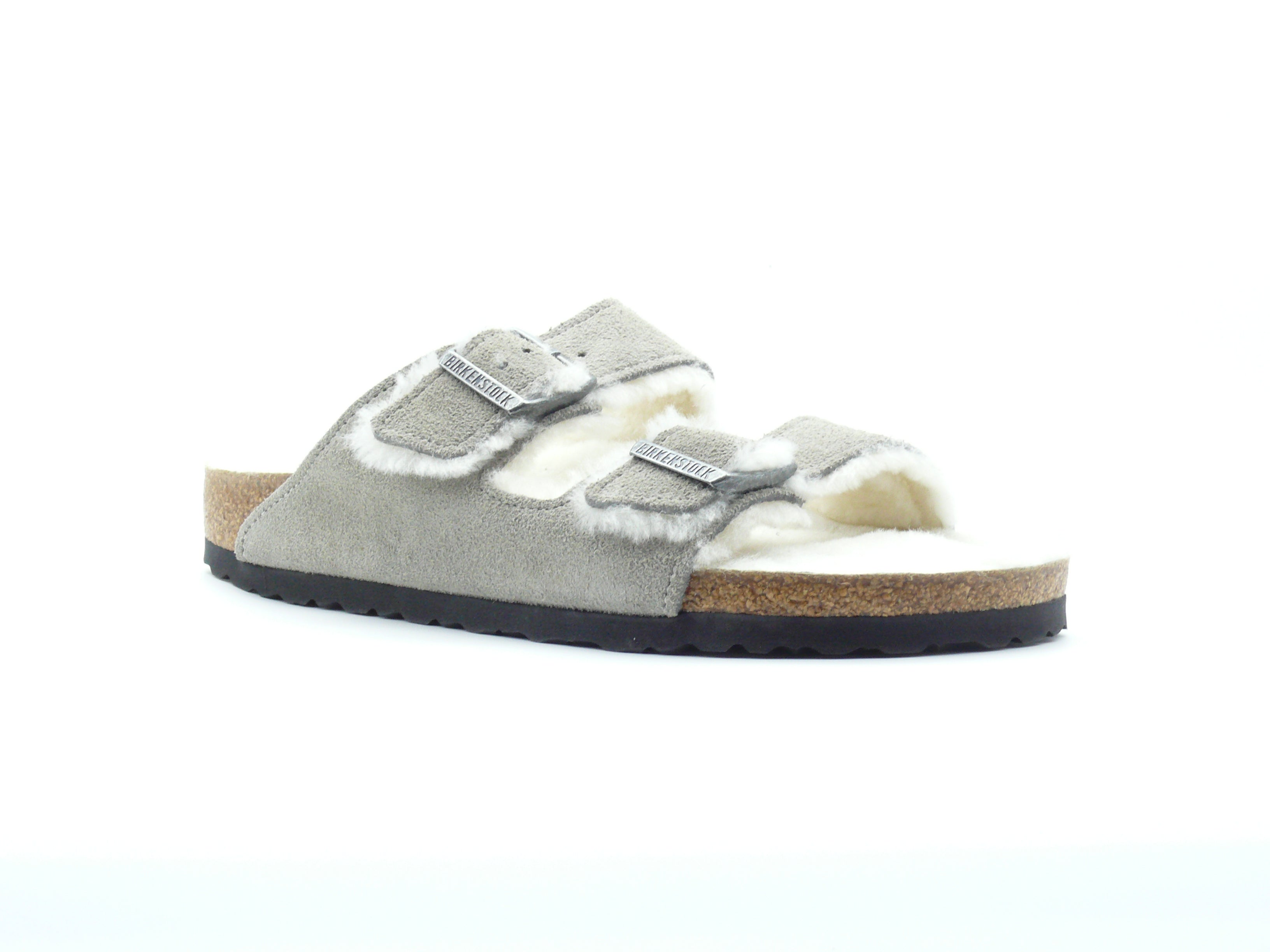 Birkenstock Arizona Shearling Sandales Femme - Stone