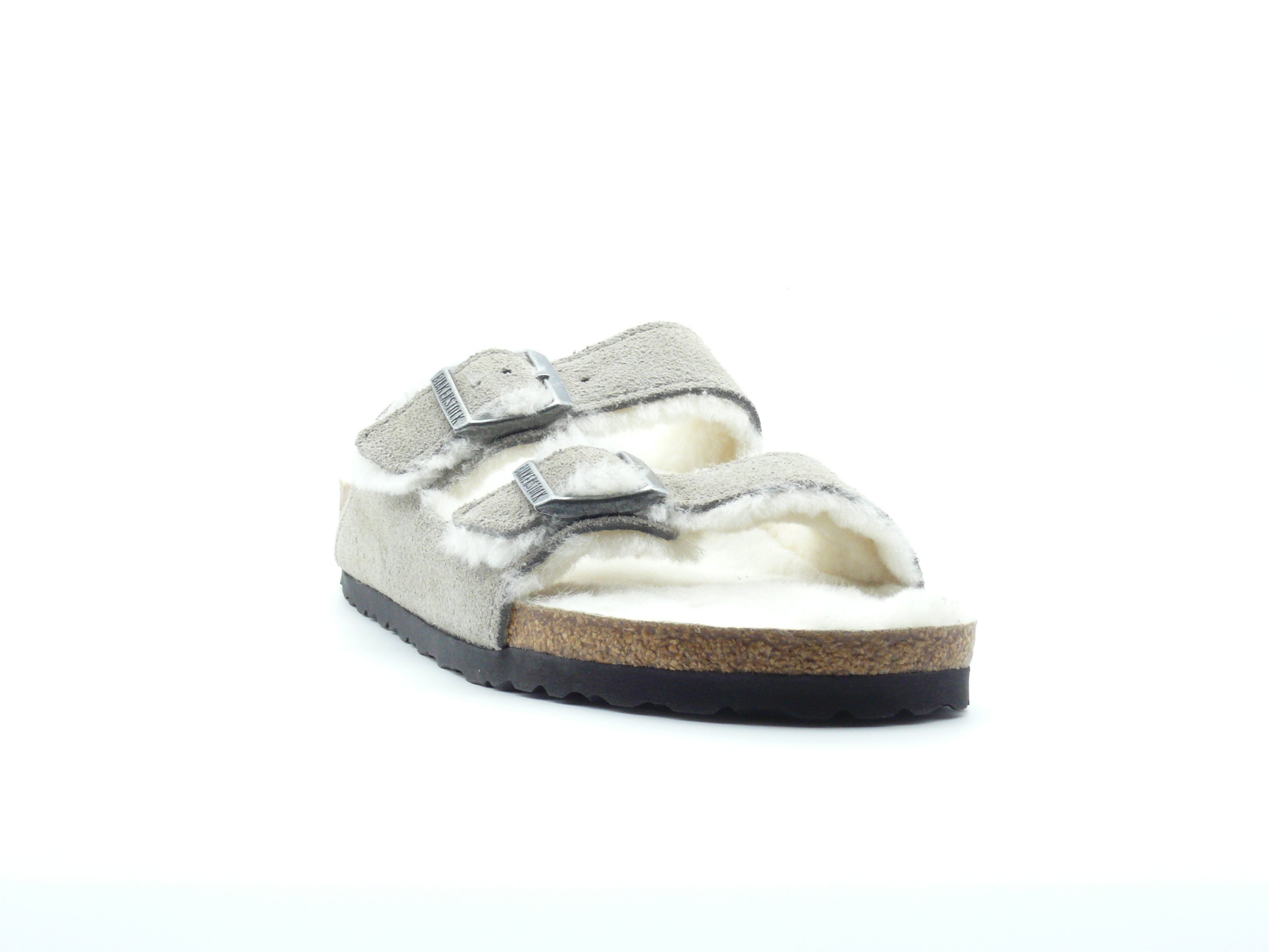 Birkenstock Arizona Shearling Sandales Femme - Stone