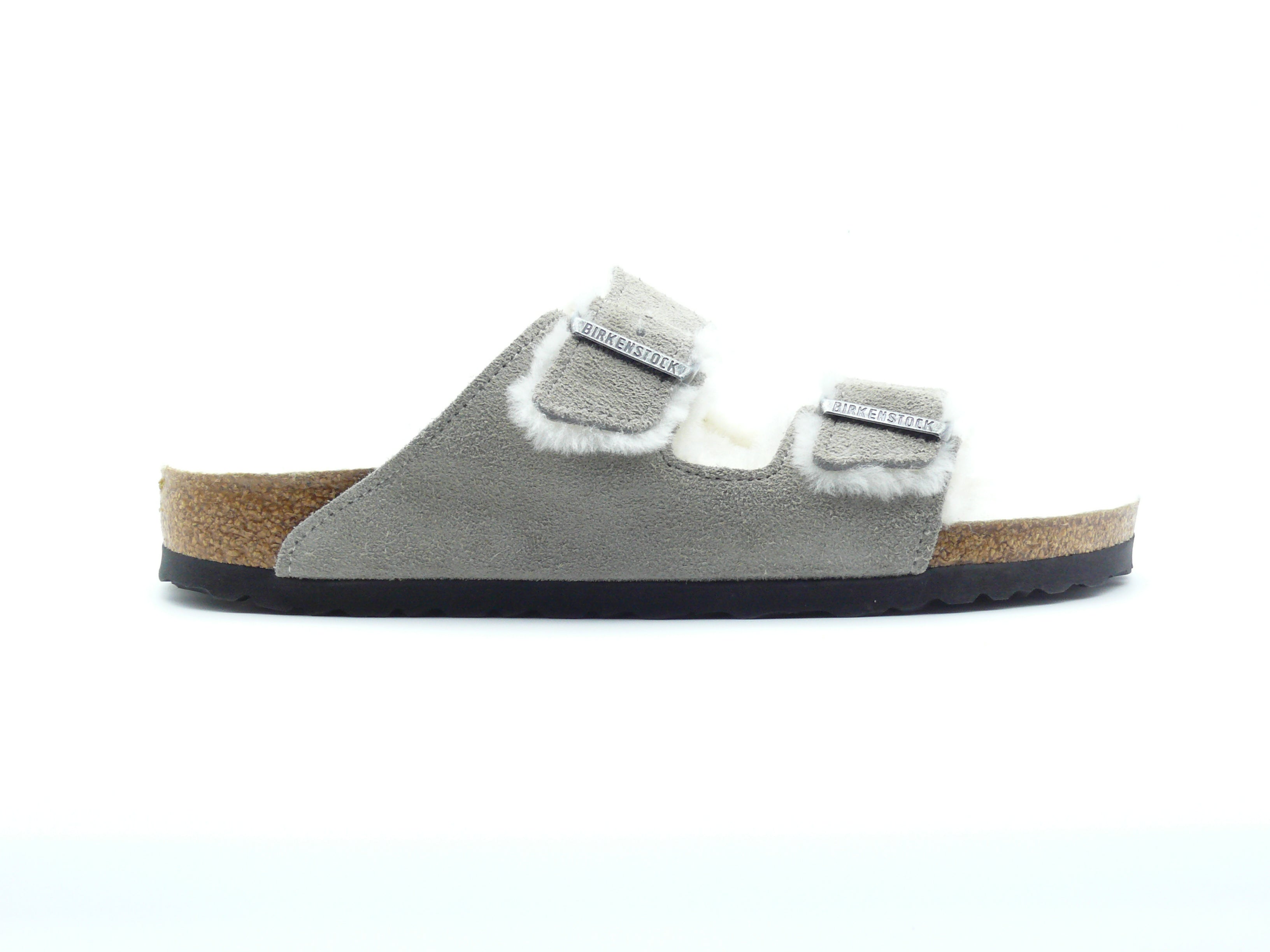 Birkenstock Arizona Shearling Sandales Femme - Stone