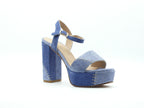 Fiorina S-152620PA1 Sandales Plateforme Femme Bleu Jean
