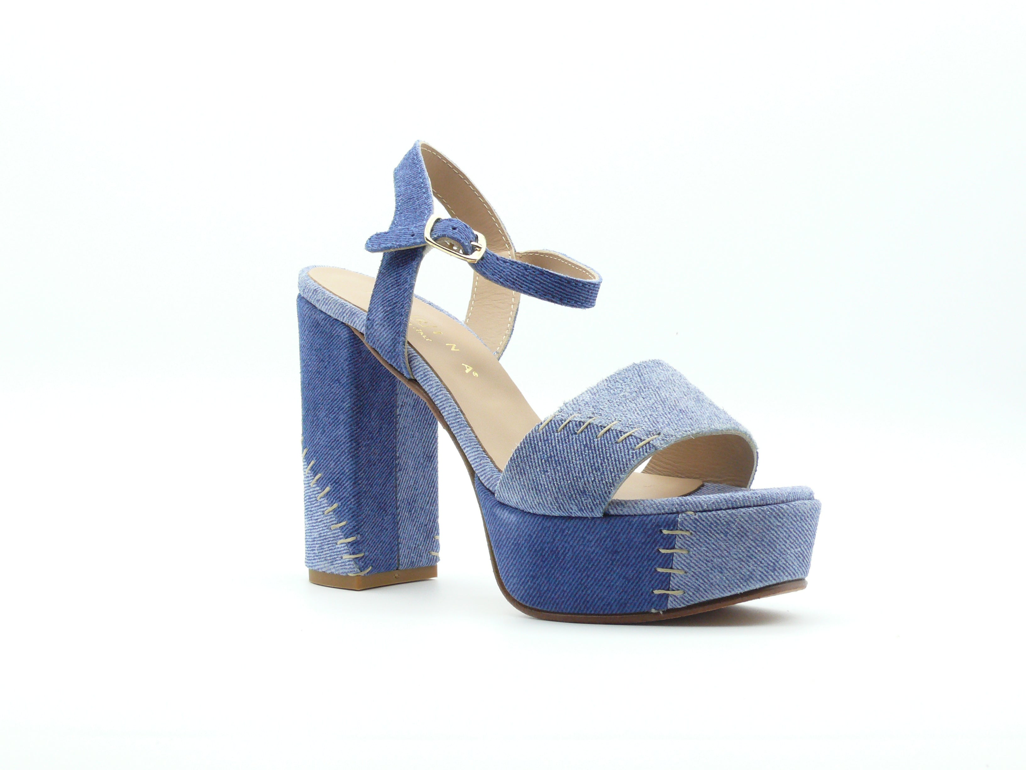 Fiorina S-152620PA1 Sandales Plateforme Femme Bleu Jean