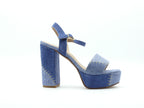 Fiorina S-152620PA1 Sandales Plateforme Femme Bleu Jean