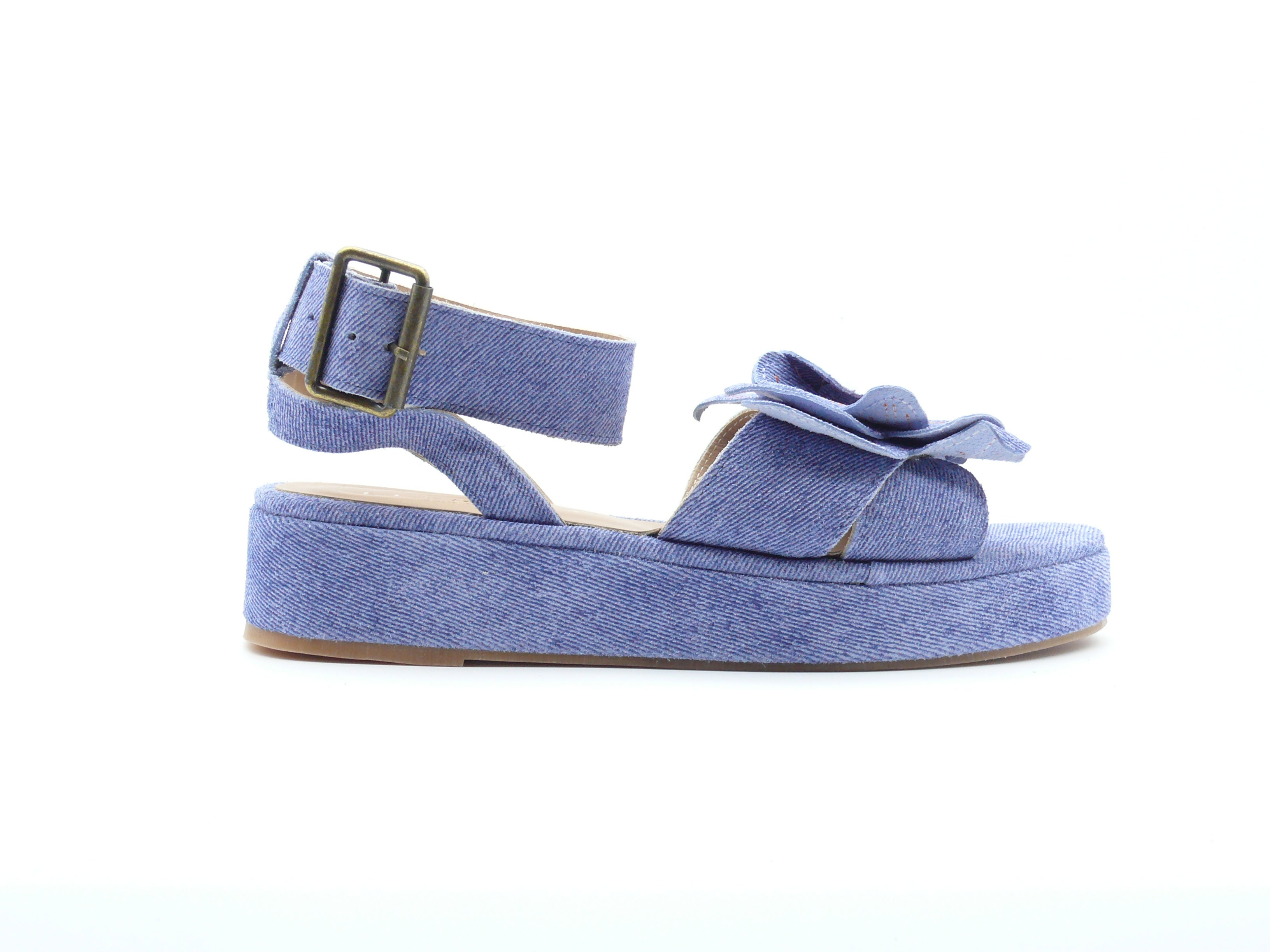 Fiorina PE Jeans Chiaro – Sandales plateforme femme