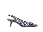 ASH Bizarre Escarpins Slingback Cuir Noir Clouté