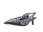 ASH Bizarre Escarpins Slingback Cuir Noir Clouté