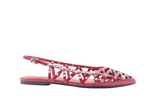 ASH Bazaar Aura Rouge – Sandales plates slingback en cuir à clous Femme