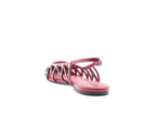 ASH Bazaar Aura Rouge – Sandales plates slingback en cuir à clous Femme