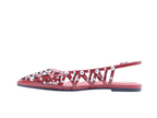 ASH Bazaar Aura Rouge – Sandales plates slingback en cuir à clous Femme