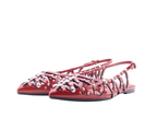 ASH Bazaar Aura Rouge – Sandales plates slingback en cuir à clous Femme