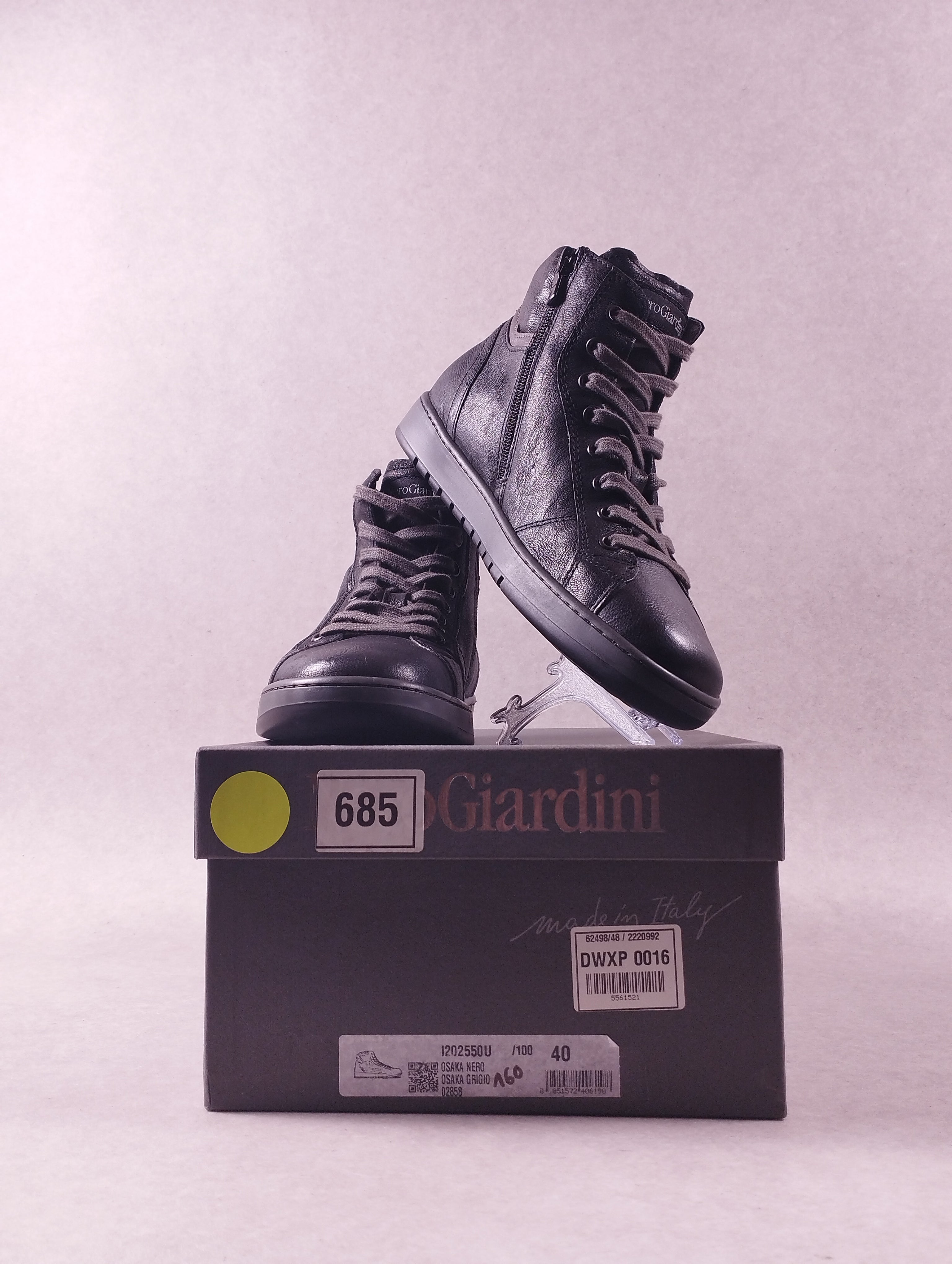 Chaussures montantes homme NeroGiardini I202550U Osaka noir gris 40