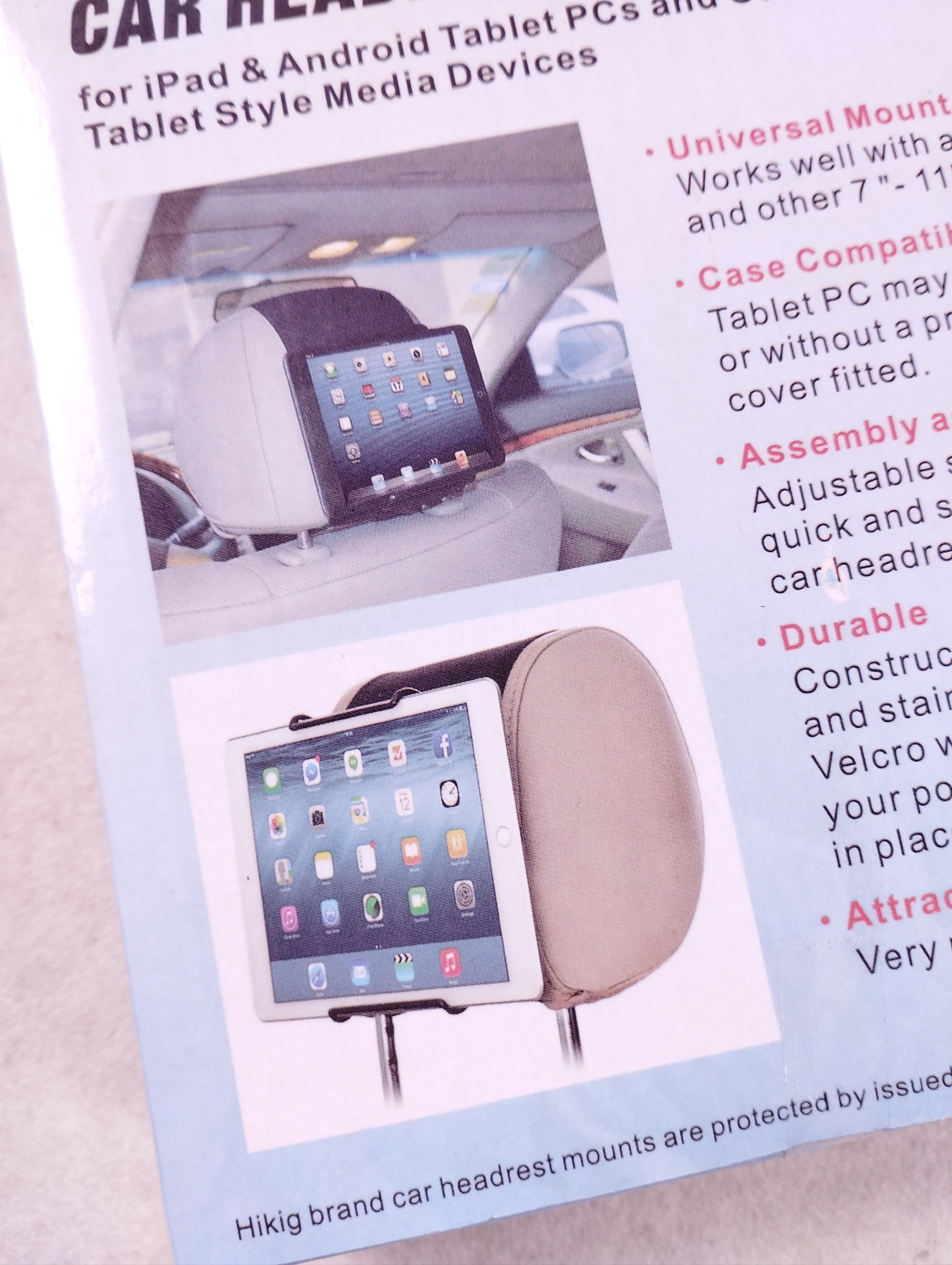 Support tablette appuie-tête voiture Hikig Universal noir