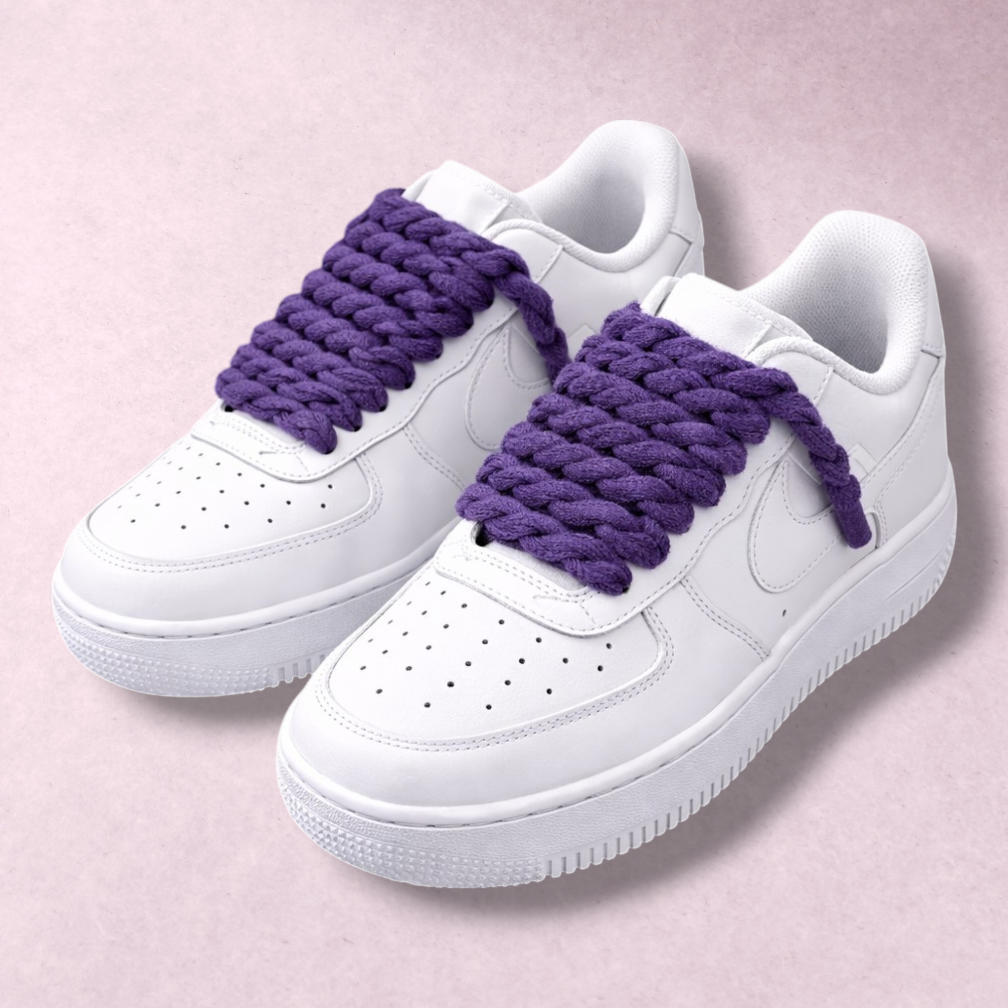 Lacets corde sneakers ronds chunky violet 10 mm 140 cm