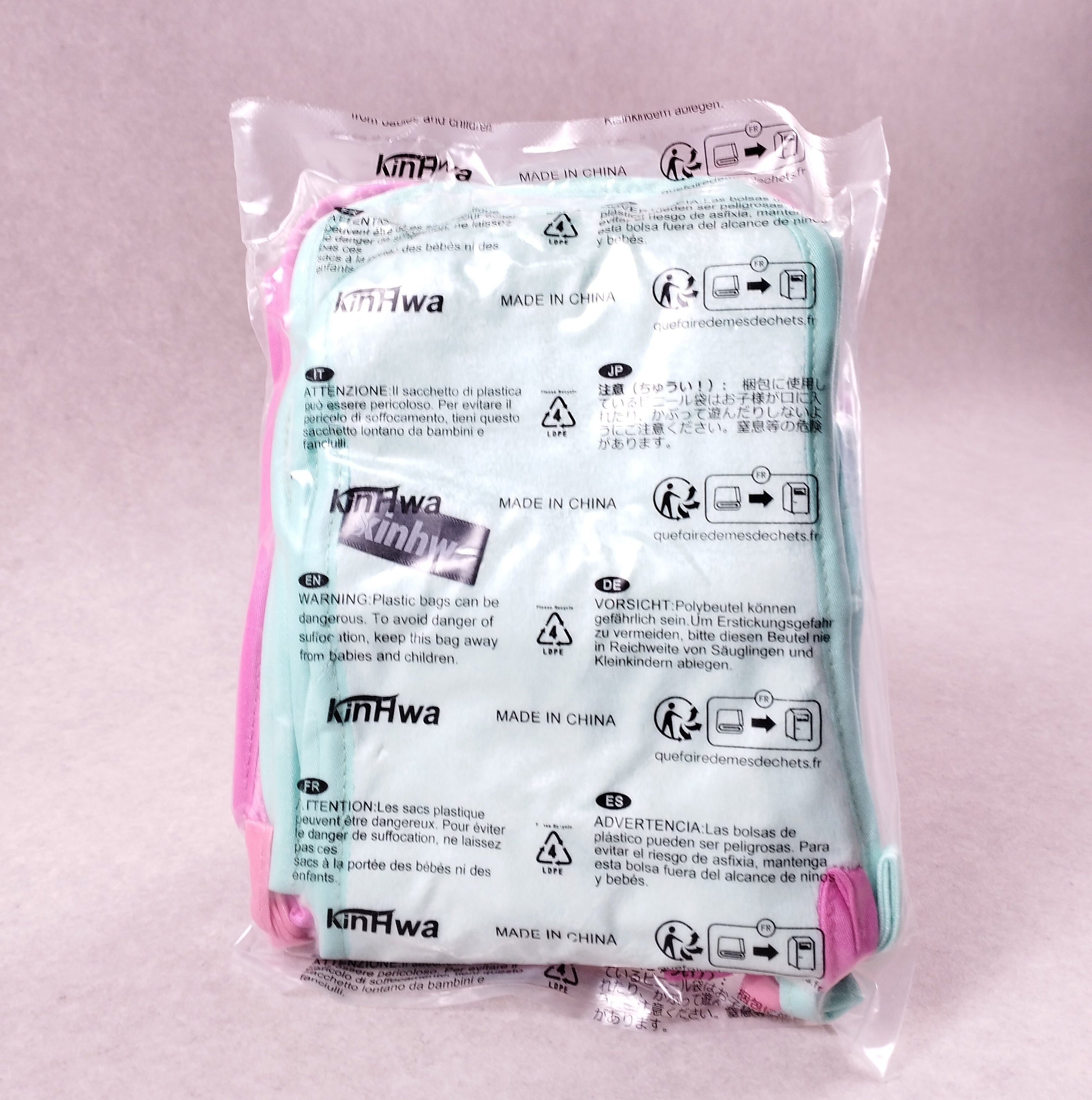 Lingettes visage microfibre KinHwa réutilisables 30,5 × 30,5 cm lot de 12