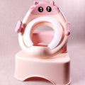 Réducteur de toilette enfant avec marchepied rose & abricot