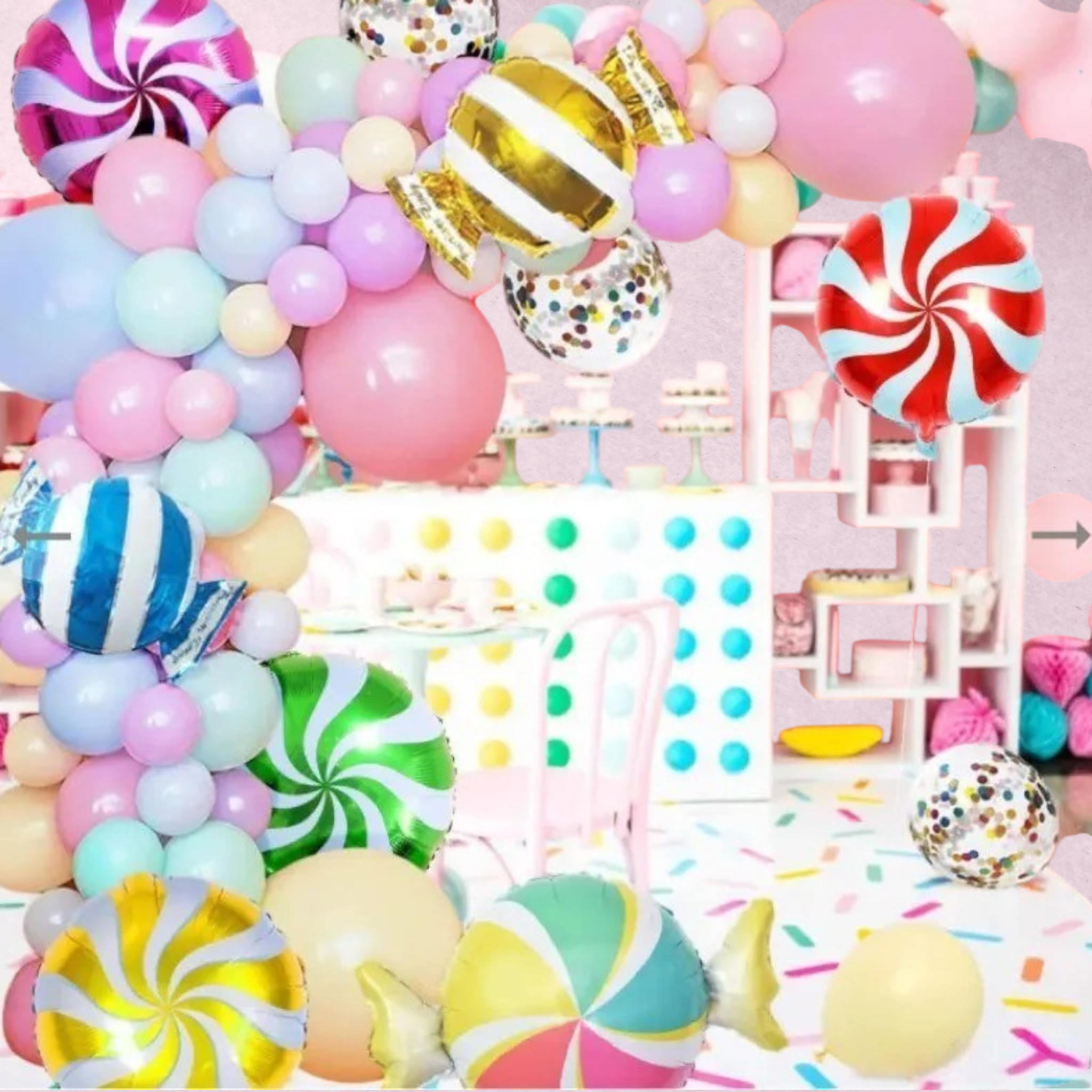 Kit guirlande et arche de ballons Candy Balloon Garland and Arch Kit multicolore