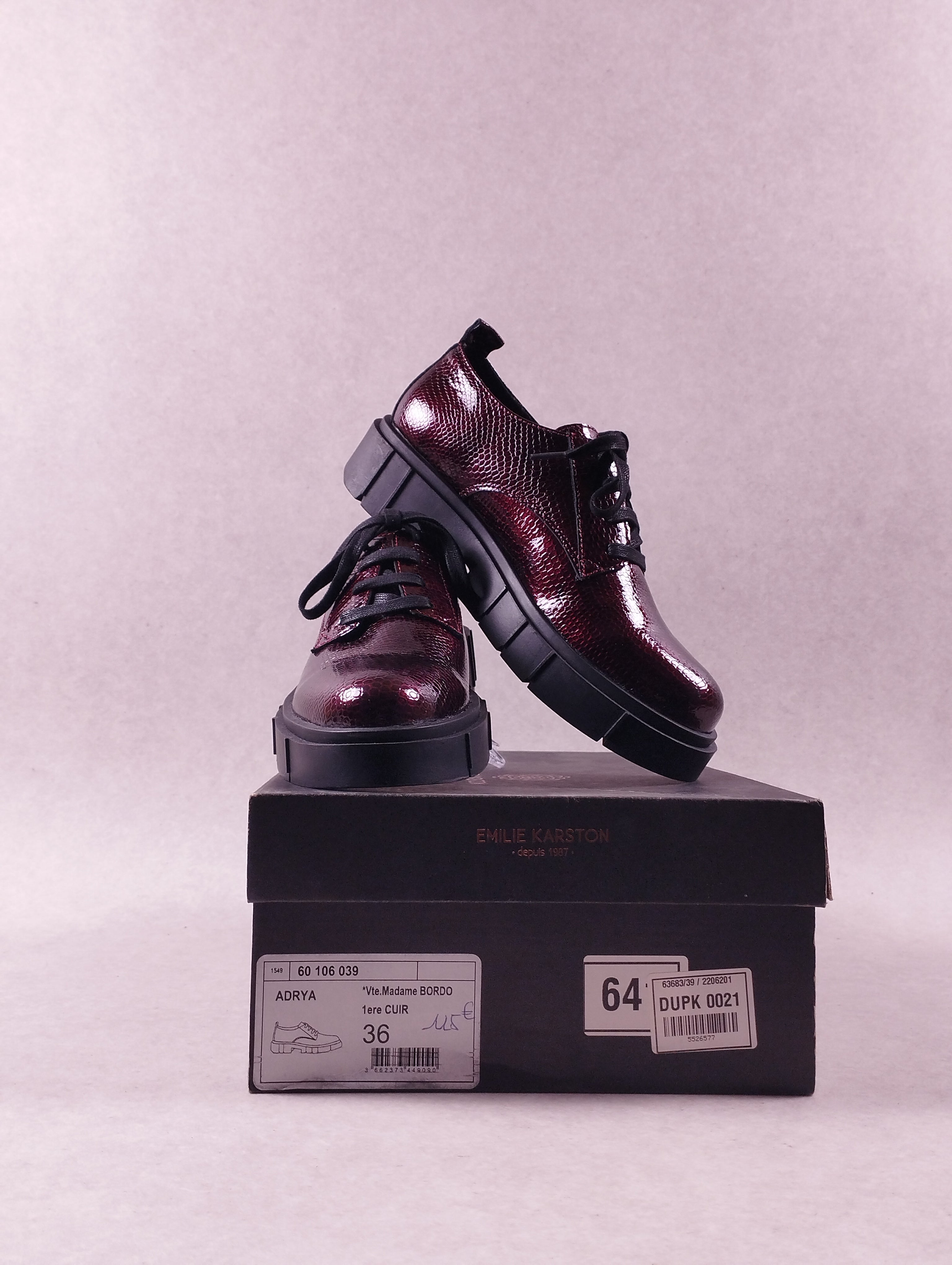 Chaussures femme Émilie Karston Adrya bordeaux pointure 36
