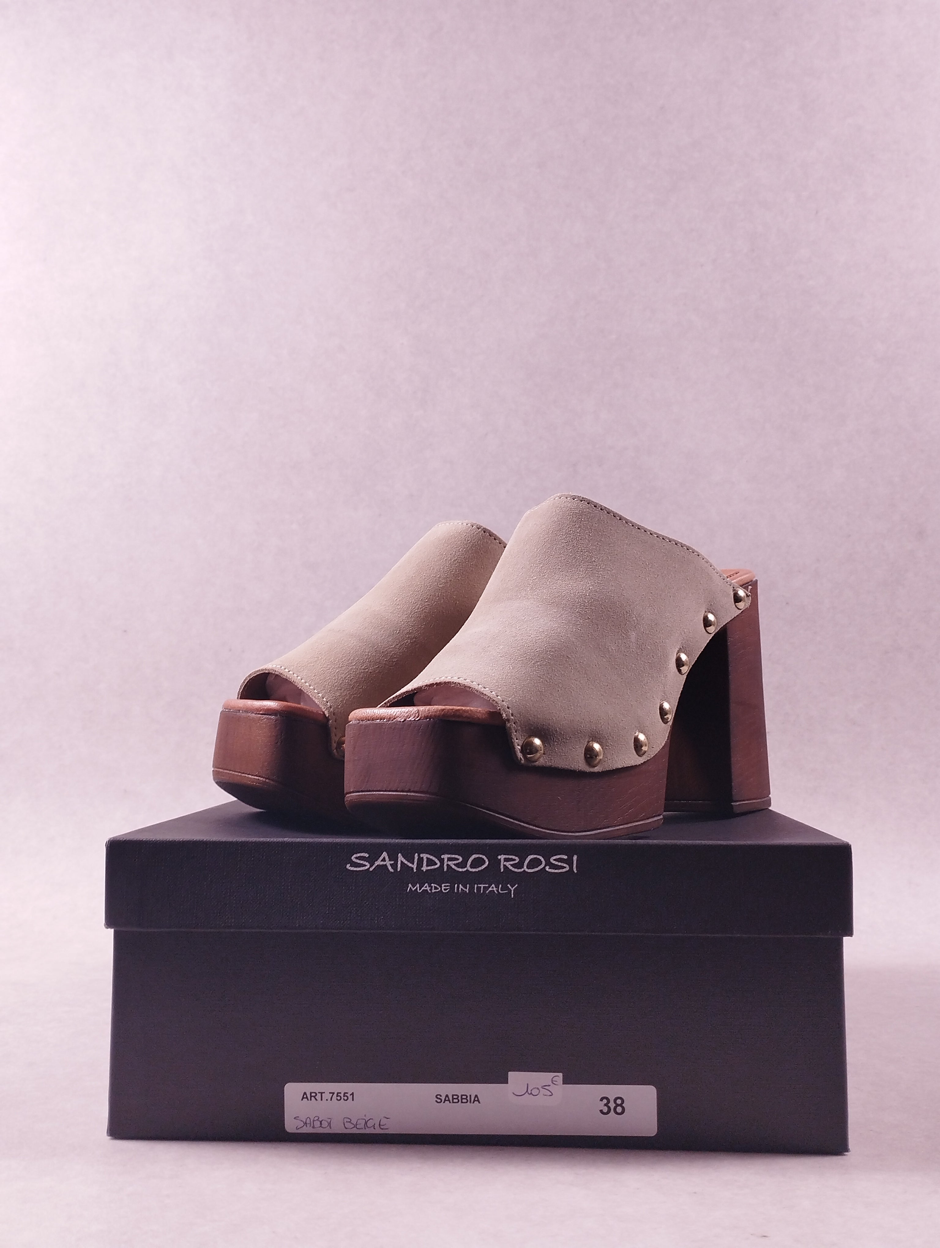 Sabots femme Sandro Rosi Art.7861 Sabia beige 38