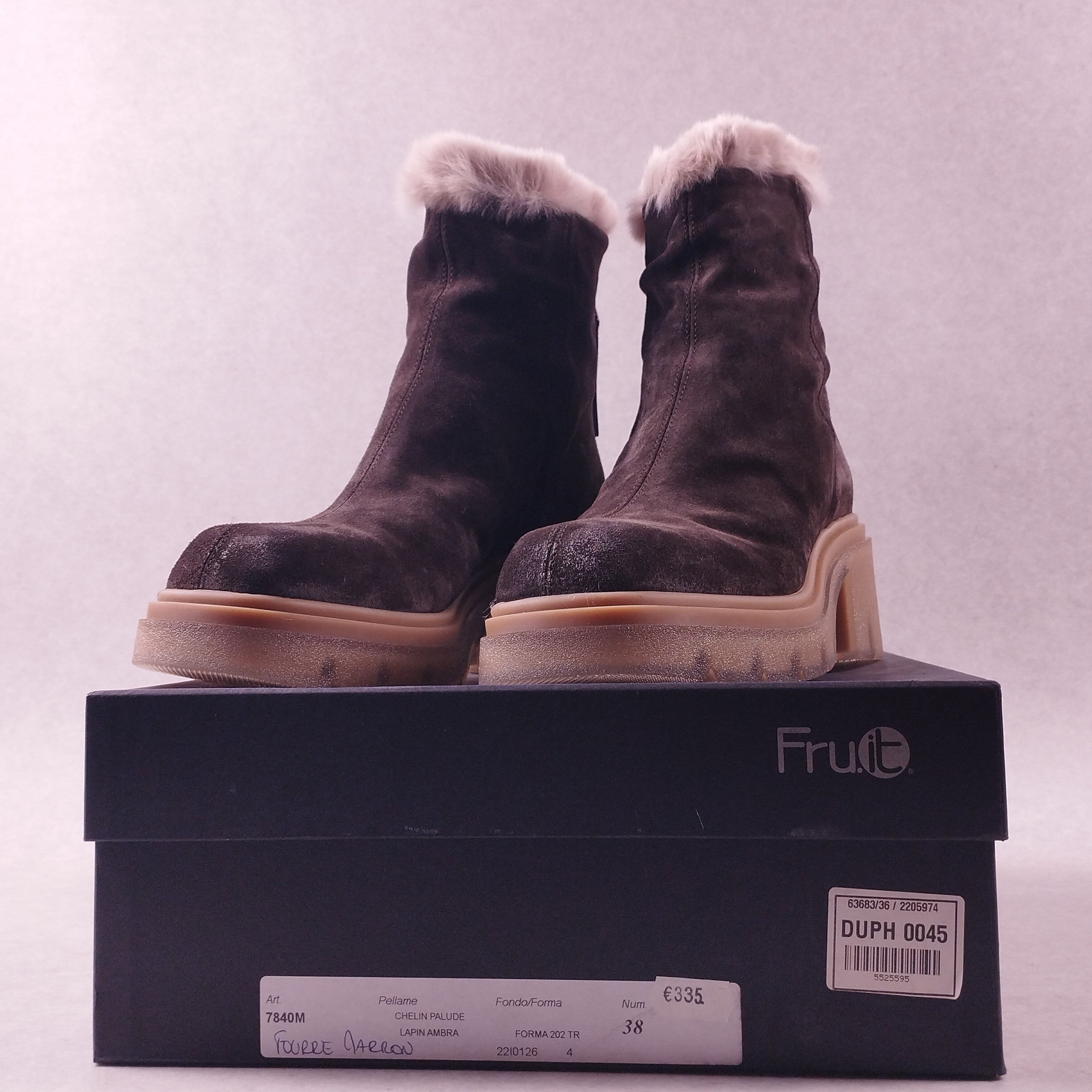 Boots femme Fru.it 7840M marron fourrure 38