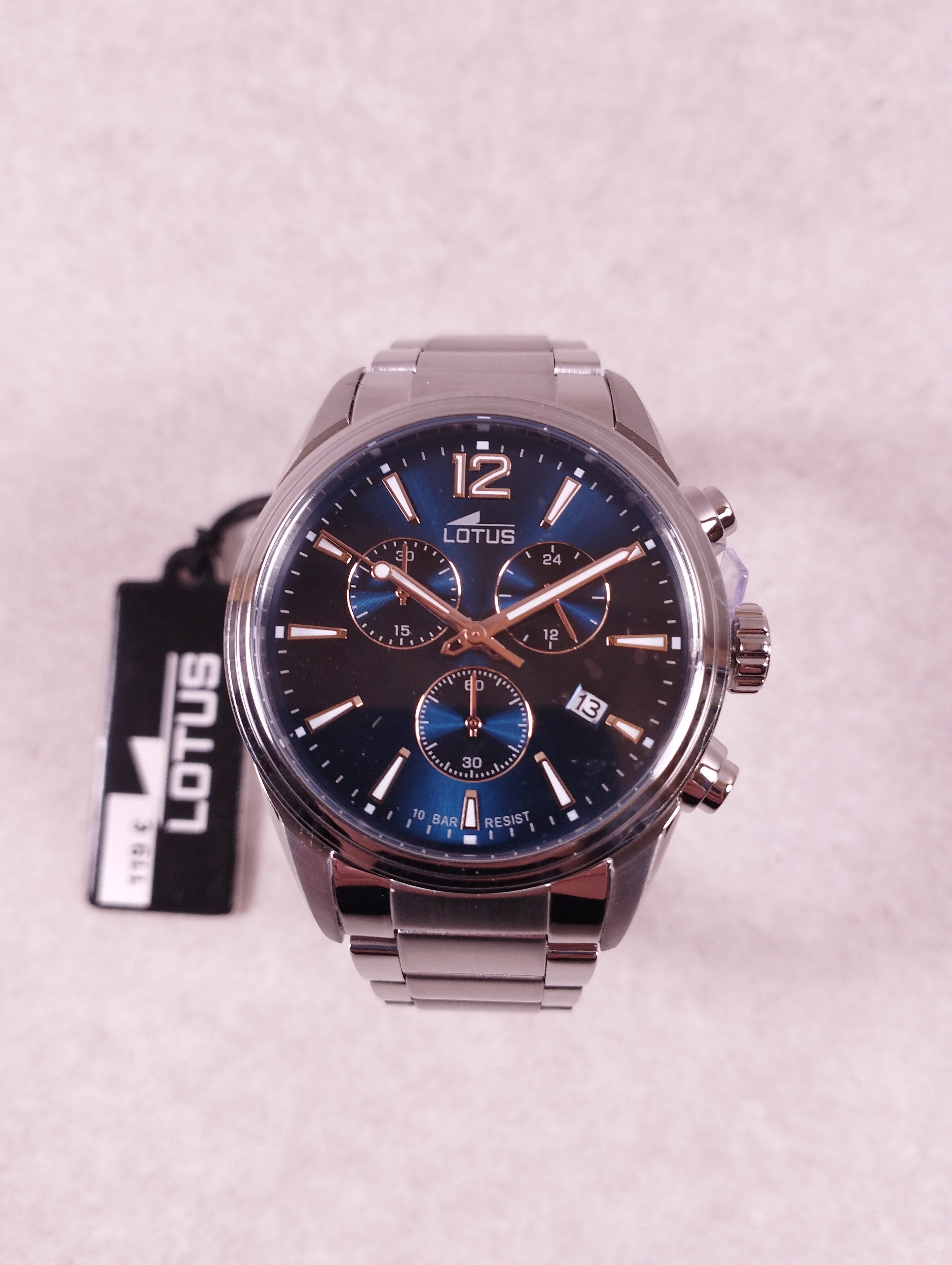 Montre homme Lotus 18690/2 chronograph cadran bleu bracelet acier