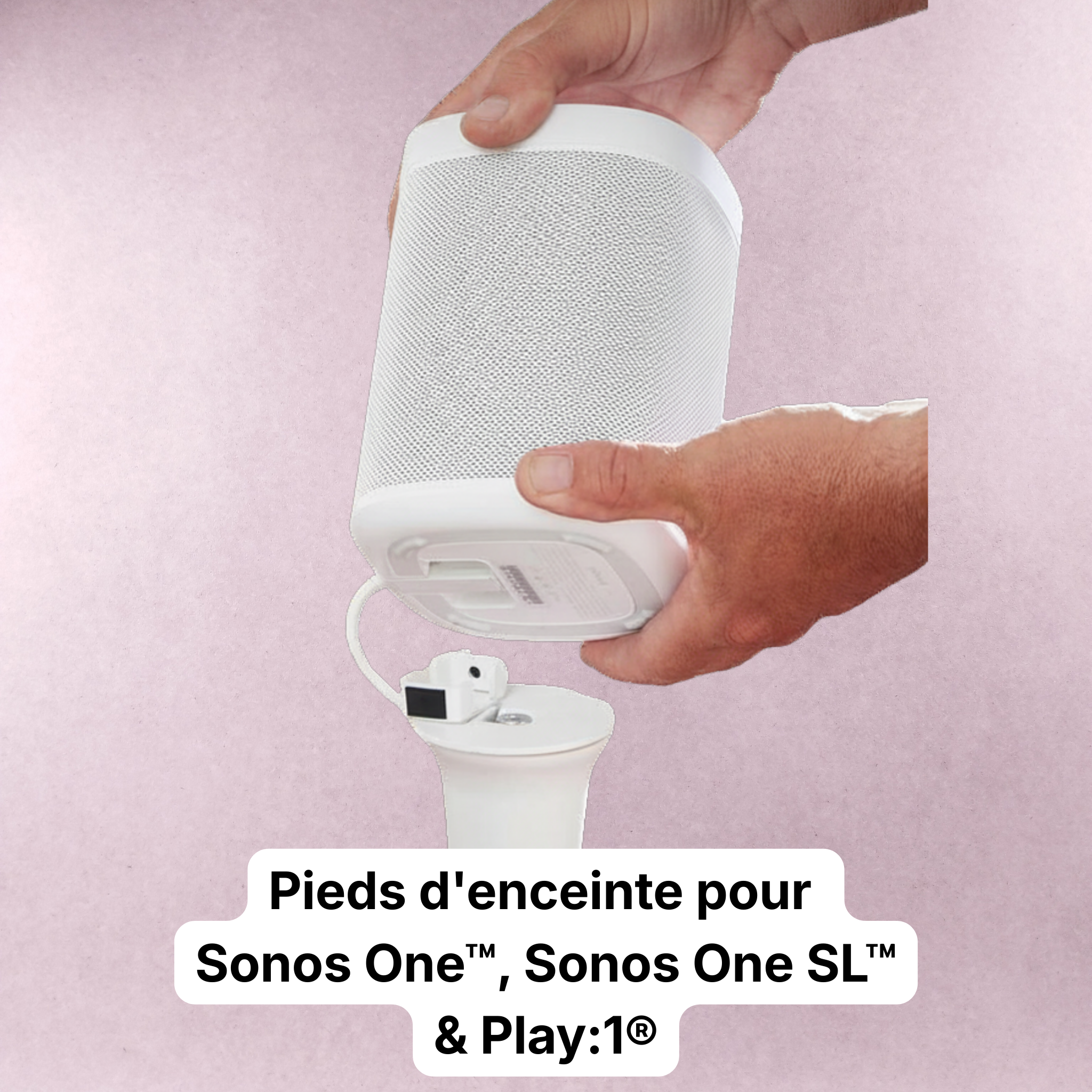 Lot de 2 pieds d’enceinte Sanus pour Sonos One / One SL / Play:1 blanc