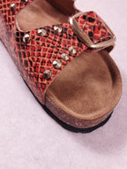 Mules femme Bio-Gold ART 1018 Pitone Corallo orange 38