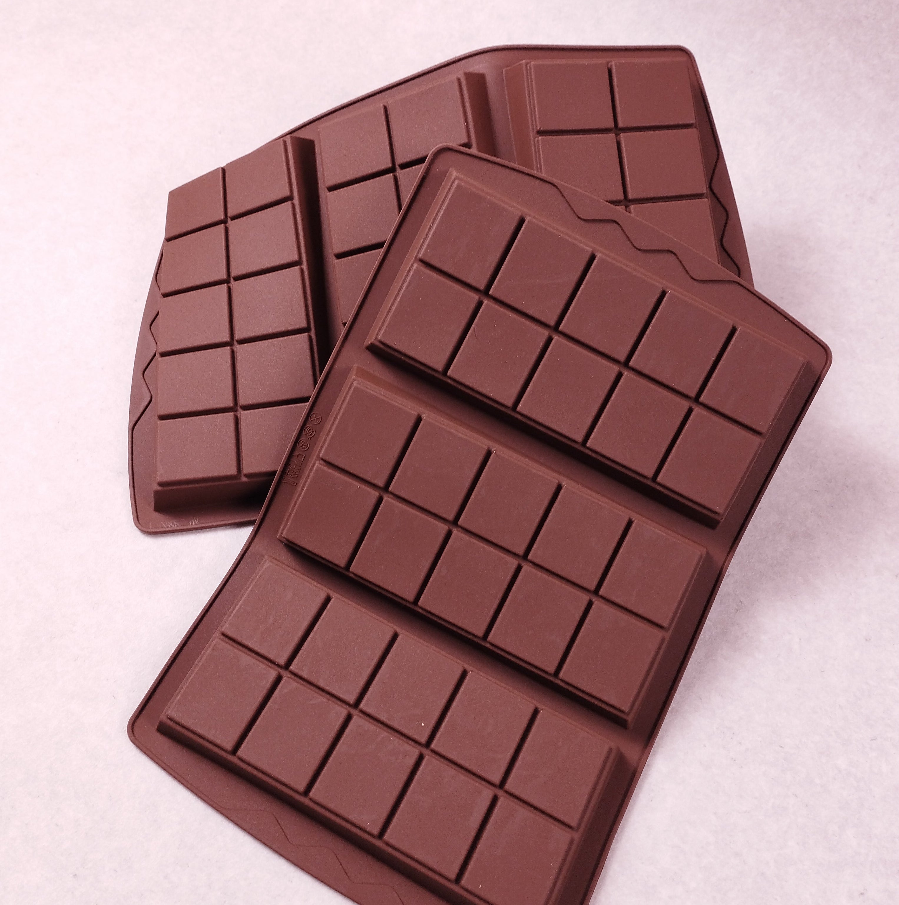 Lot de 2 moules en silicone pour 6 tablettes épaisses marron (V10)