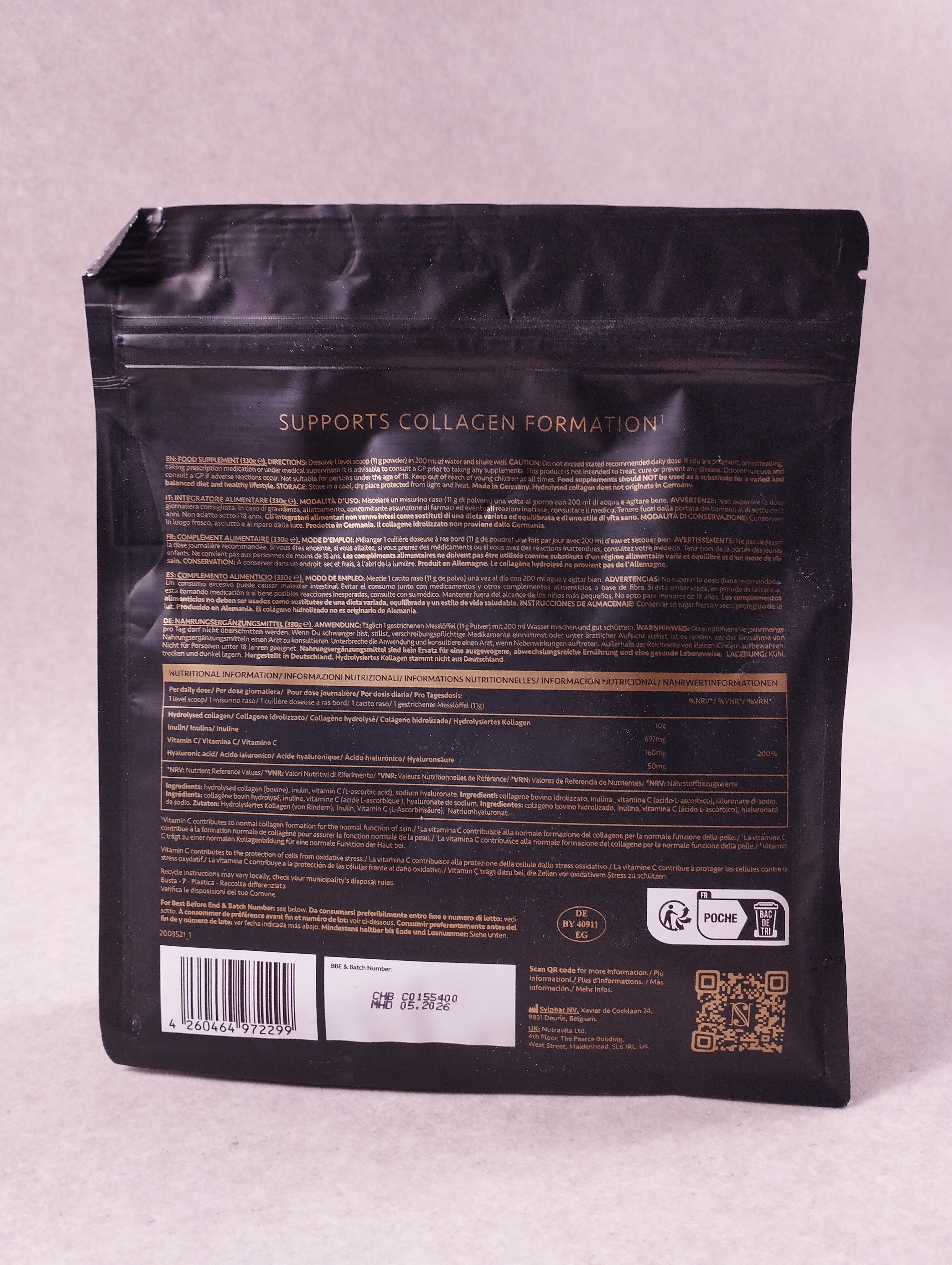 Lot de 5 collagène en poudre Satin Naturel Beauty Collagen Powder 330 g