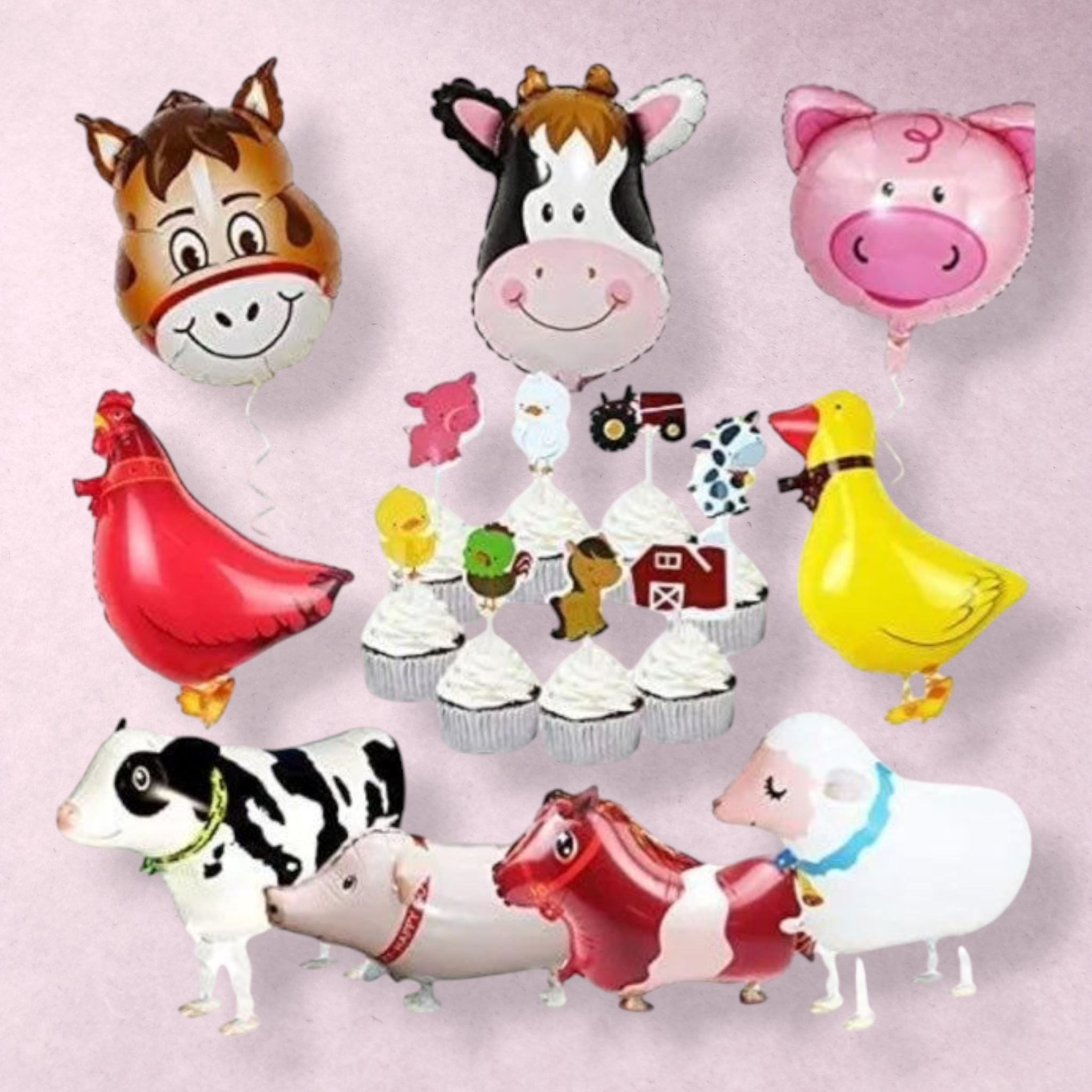 Kit décoration fête ferme Party Supplies animaux multicolore