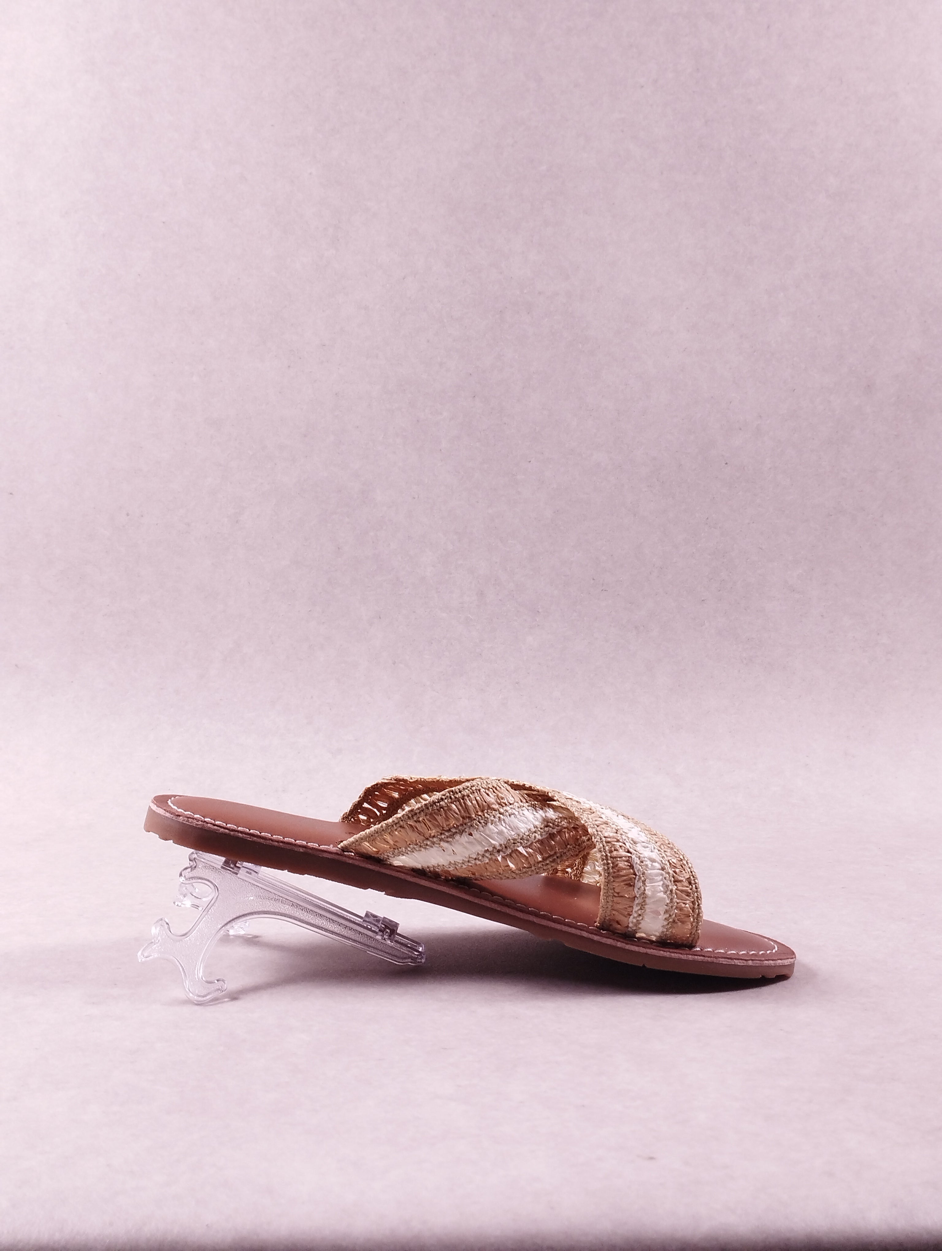 Mules femme L’Atelier Tropézien SH 408 rafia white multi Pointure 38