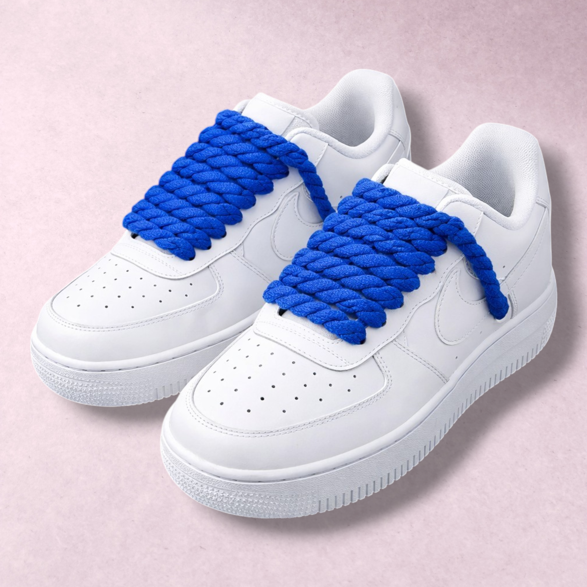 Lacets corde sneakers ronds chunky bleu 10 mm 120 cm