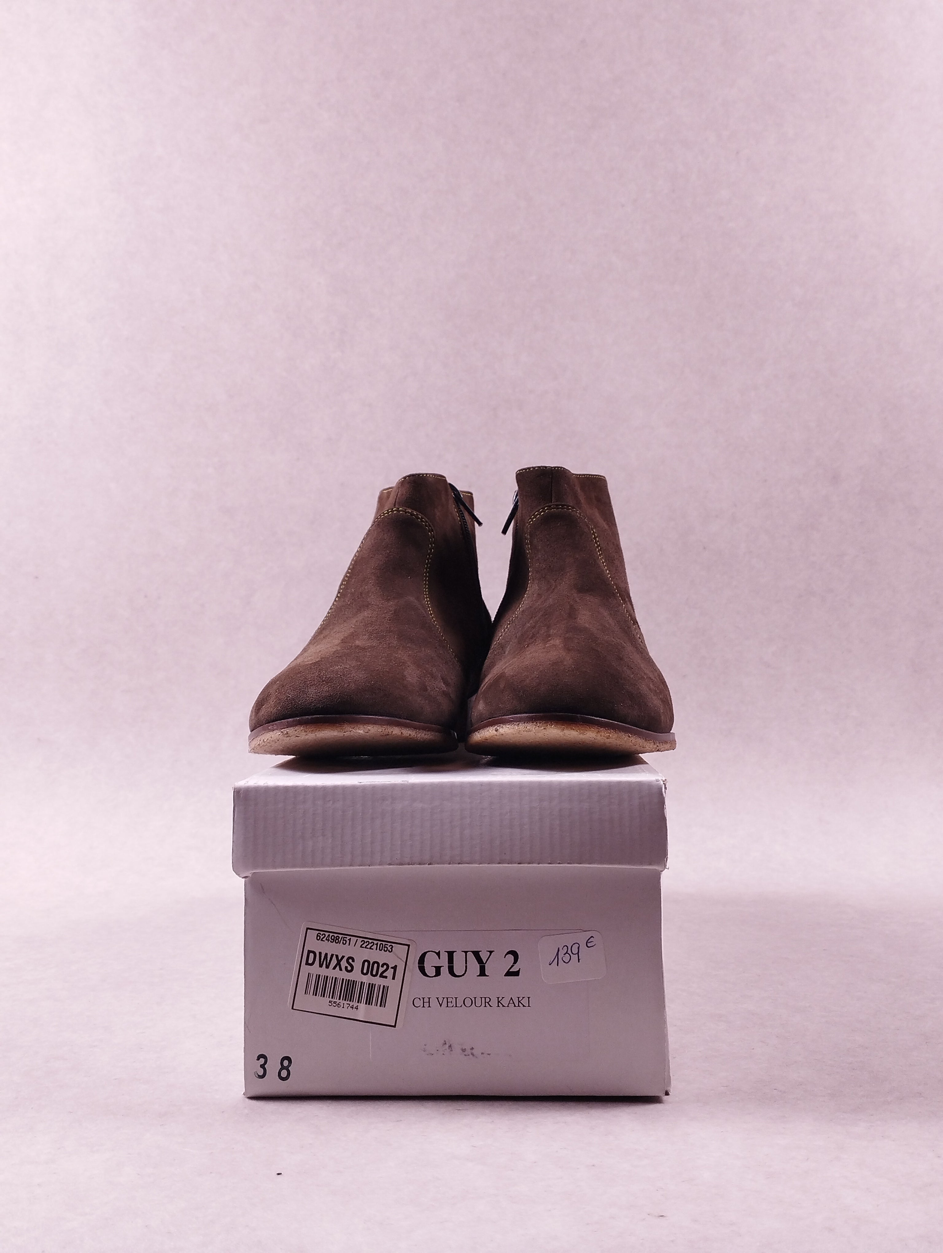 Boots femme Intemporelle Guy 2 velours kaki Pointure 38