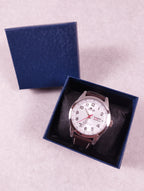 Montre homme Lotus 18671/1 cadran blanc bracelet cuir marron