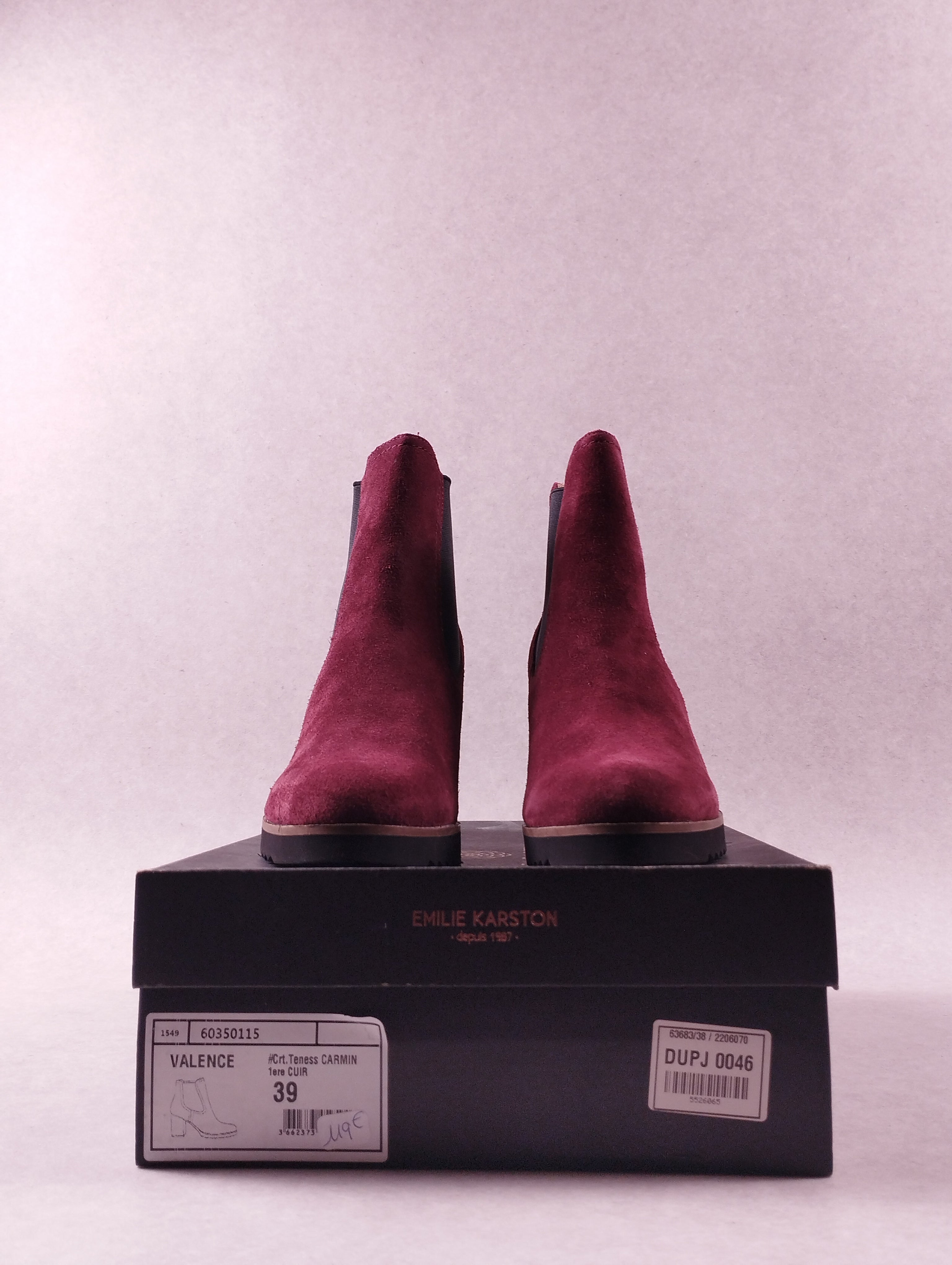 Boots femme Emilie Karston Valence carmin Pointure 39