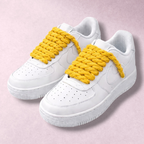Lacets corde sneakers ronds chunky jaune 10 mm 120 cm