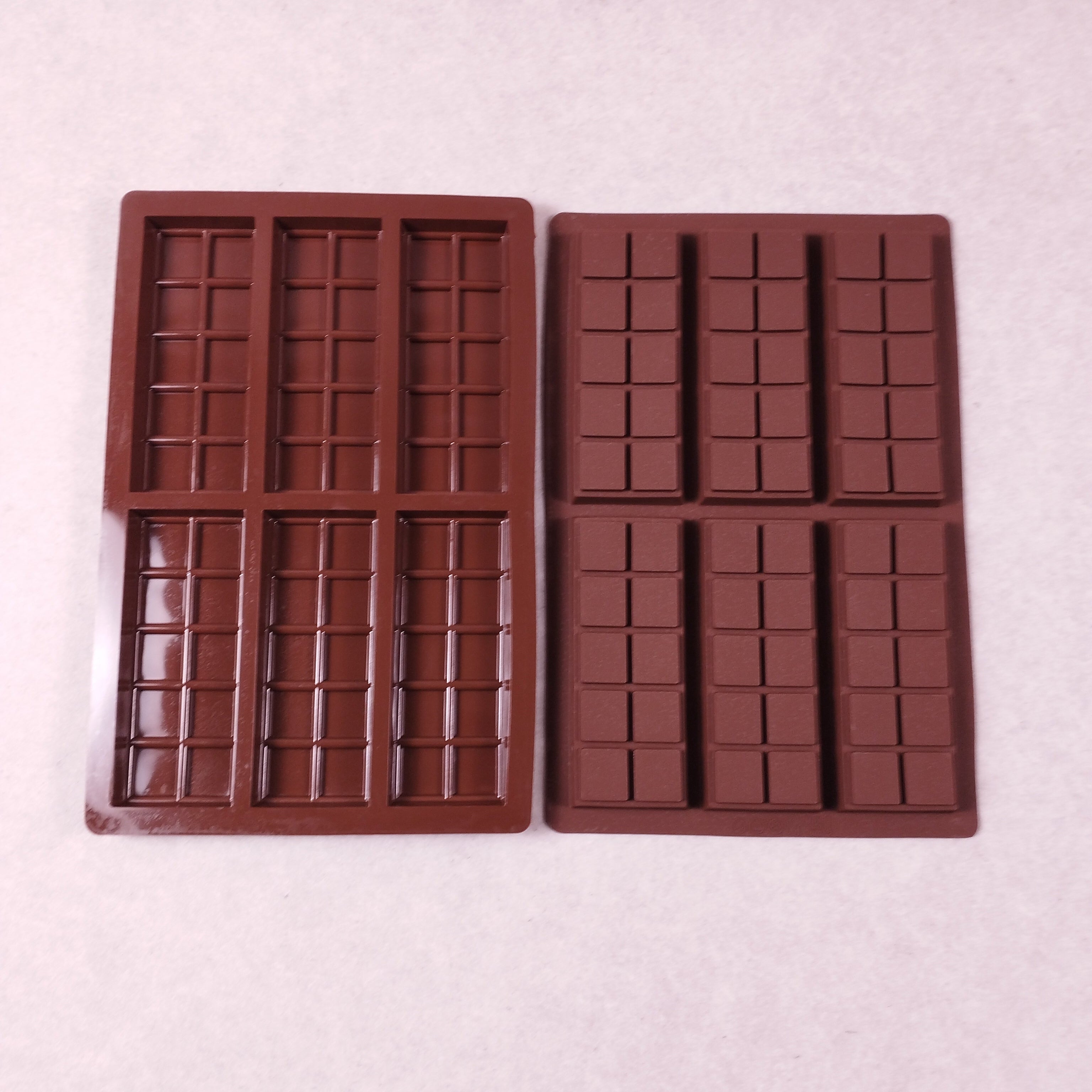 Kit moules chocolat silicone tablettes 12 cavités marron (V2)