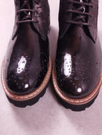 Boots femme Regard Roquano bronze vernis taupe Pointure 38