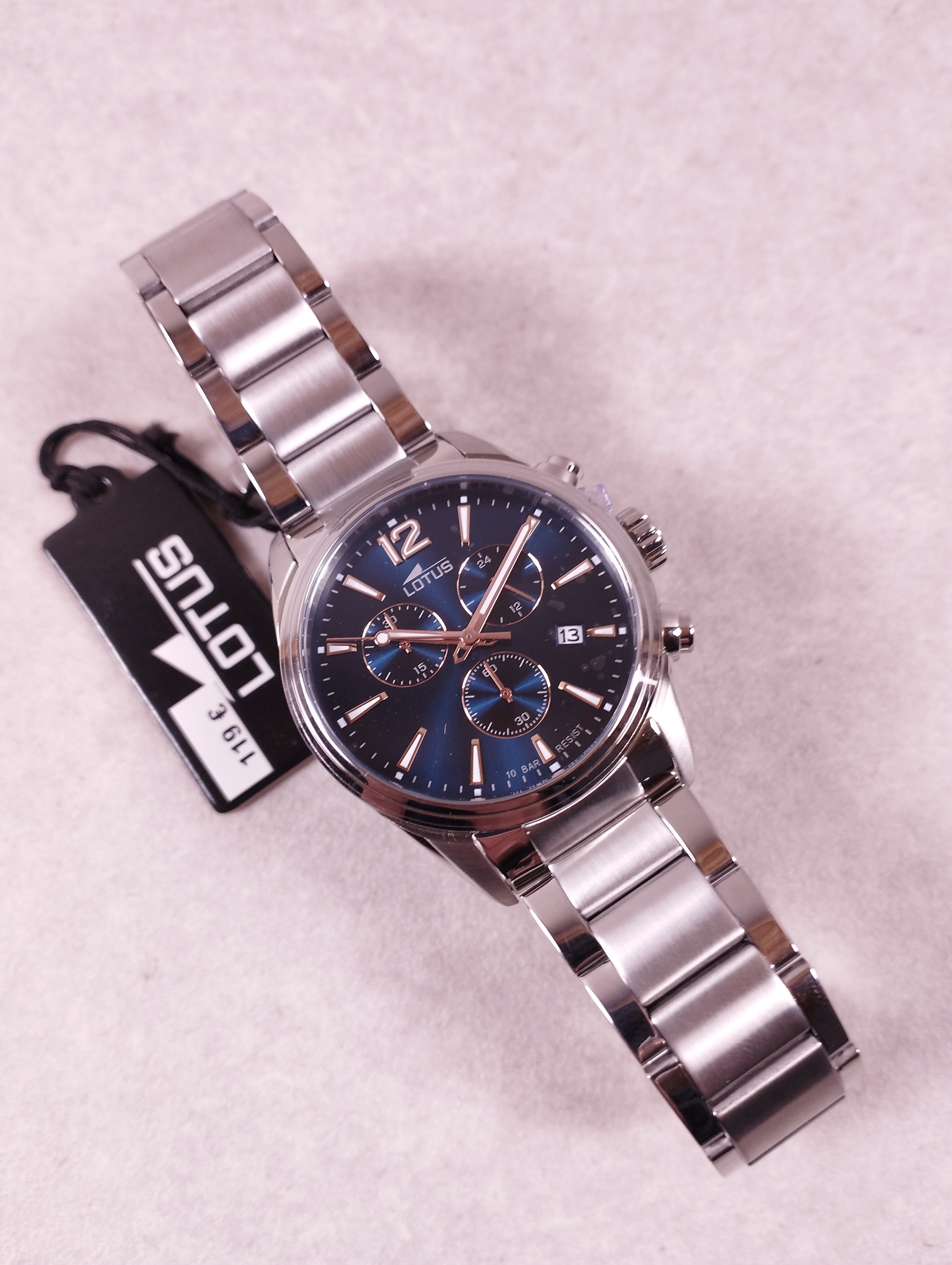 Montre homme Lotus 18690/2 chronograph cadran bleu bracelet acier